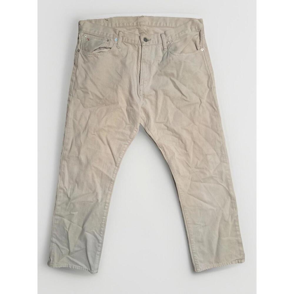 Polo Ralph Lauren Jeans Mens Chino Work Pants 36x30 Dark Khaki Beige 100% Cotton
